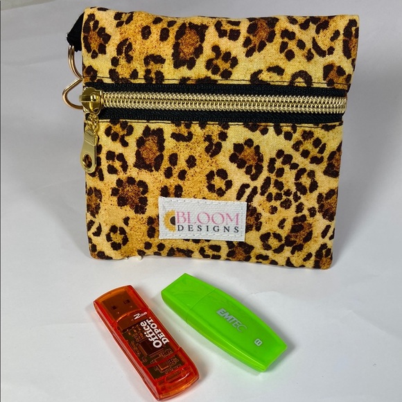 Leopard Print Pouch Mini Handmade Coin Purse, Key Chain Wallet  Zipper Pouch - Picture 7 of 7
